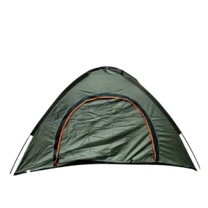 Tienda de campaña tipo iglú verde militar con entrada arqueada naranja. Carpa impermeable y resistente al viento para 1 persona (1.20x1.90m). Fácil armado, ideal para trekking, pesca y outdoor. Cali, Medellin, Bogota, Palmira, Tulua, Cartago, Pereira. Army Store, tienda Tactica.