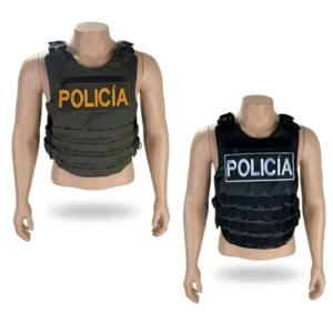 Chaleco táctico portaplacas doble protección frontal y dorsal con sistema MOLLE ajustable en verde oliva y negro. Equipamiento de seguridad para fuerza pública, escoltas y uso civil con compartimentos para placas balísticas o antitraumáticas. Cali, Medellin, Bogota, Palmira, Tulua, Cartago, Pereira. Army Store, tienda Tactica.