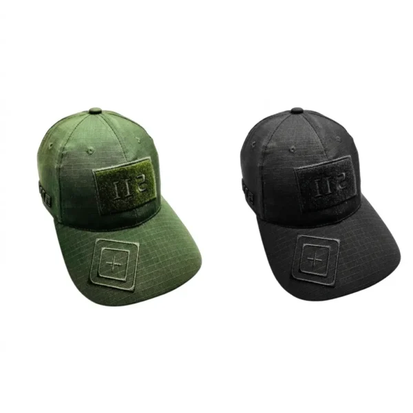 Gorra táctica estilo 5.11 en tela ripstop antidesgarro de secado rápido. Color verde oliva y negro con panel frontal de velcro para parches e insignias. Ajustable, ideal para airsoft, caza, senderismo y uso militar. Cali, Medellin, Bogota, Palmira, Tulua, Cartago, Pereira. Army Store, tienda Tactica.