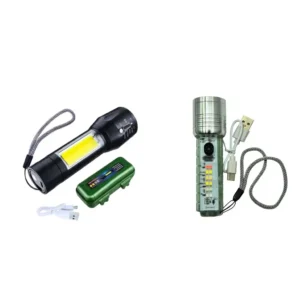 Linterna táctica mini recargable con panel COB LED y batería integrada. Disponible en negro y translúcido con puerto USB. Compacta, potente y portátil para EDC, camping y emergencias. Cali, Medellin, Bogota, Palmira, Tulua, Cartago, Pereira. Army Store, tienda Tactica.