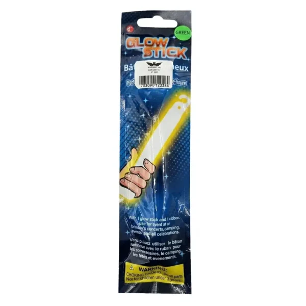 Luz química glow stick verde en empaque individual. Iluminación desechable sin baterías para emergencias, camping, señalización, eventos y uso táctico. Activación instantánea, impermeable y segura. Cali, Medellin, Bogota, Palmira, Tulua, Cartago, Pereira. Army Store, tienda Tactica.